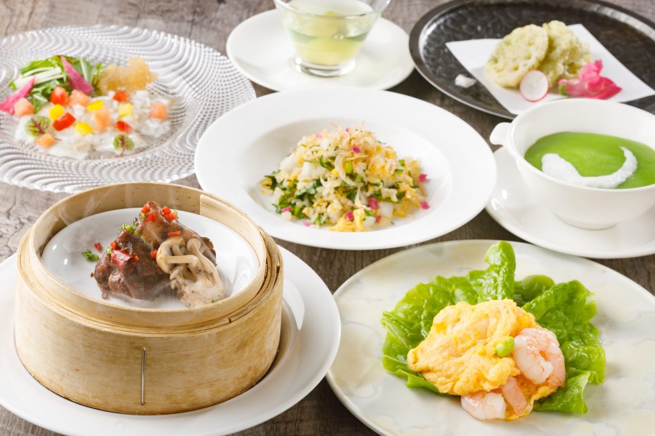 1・2月おすすめランチコース「海老と玉子のふわふわ炒めと豚三枚肉のブラックビーンズ風味蒸しを味わうランチコース」